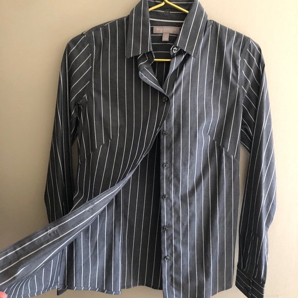 NWOT Pin Striped Tailored Button Down Blouse by Banana Republic - Picture 1 of 10